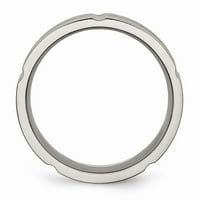 Sivi titanijski prsten bend vjenčana brada od četkanja i poliranog