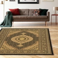 Kolekcija tepiha u rasponu, Crna i krem, promjera 8 inča