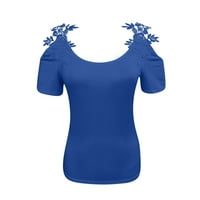 Leylayray ženska čipkasta boja majice s bluzama bez naramenica bez naramenica ljetni ležerni vrhovi žena bluza