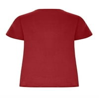Ženski ljetni vrhovi u boji Majica kratkih rukava Majica kratkih rukava prozračni pulover majica s okruglim vratom