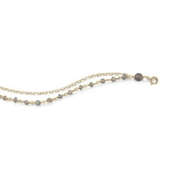 Sterling Silver Double Strand Karat Zlatna narukvica s perlama za žene