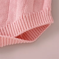 KaLI_store Džemper za djevojčice, Pleteni džemper dugih rukava i otvorenih leđa za djevojčice, kaput sa džepovima,