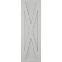 Ekena Millwork 12 W 42 H TRUE FIT PVC Single X-Board Farmhouse Fiksna nosača, Hailstorm Grey