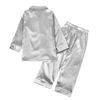 Jesenski svileni pidžama s dugim rukavima božićna boja svilena pidžama