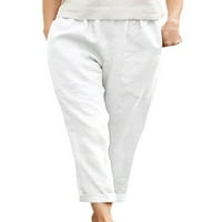 Frontwalk ženske hlače Elastični struk casual hlače klasični fit salon za nošenje hlača s džepom