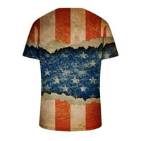 Muške majice casual v-izreza vrhovi pulover fitness sportski kratki kratki rukav rukava američka zastava tiskana