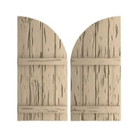 Ekena Millwork 22 W 50 h Timberthane Pecky Cypress Four Board pridružio se ploča-n-batten w Quarter Round Arch