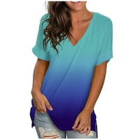 Rasprodaja ženskih vrhova ispod 5 dolara ženska modna ležerna majica s izrezom u obliku slova U i kratkim rukavima