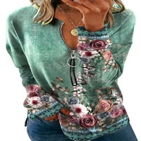 Ženska labava majica dugih rukava s dugim rukavima, ležerna ležerna odjeća, vrhovi, radna majica s izrezom u obliku