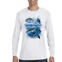 Xtrafly odjeća muška žuta tuna sa slanom vodom riba ribarski ribar tata majica dugih rukava