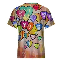 Top Plus Size Ženska ležerna bluza s izrezom u obliku slova ljubav majica kratkih rukava ljetni vrhovi