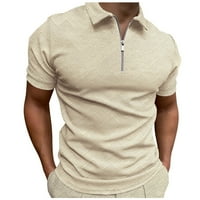 Muške majice za golf, muški proljetni ljetni pamučni žakard gornji dio kratkih rukava, Jednobojni Geometrijski