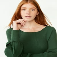 Besplatni montažni ženski džemper za džemper Midi haljina s rukavima bluza