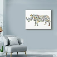 Zaštitni znak likovne umjetnosti kolaž nosoroga na platnu Louise Tate