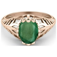 Ženski zaručnički prsten od sterling srebra u stilu smaragda u stilu smaragda u stilu smaragda