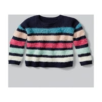 Krzneni prugasti džemper za djevojčice, veličine 4-16