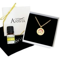 Anavia ženska lotos anniverarni poklon za svoju ženu djevojku esencijalno ulje difuzor ogrlica i organsko esencijalno
