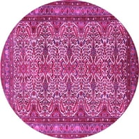 Tradicionalni perzijski tepisi za unutarnje prostore okruglog oblika ružičaste boje, promjera 6 inča